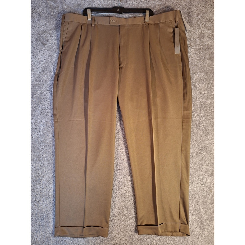 Perry Ellis America Mens Pleated Dress Pants Stoney Grey 48x29 NWT E8FB0026